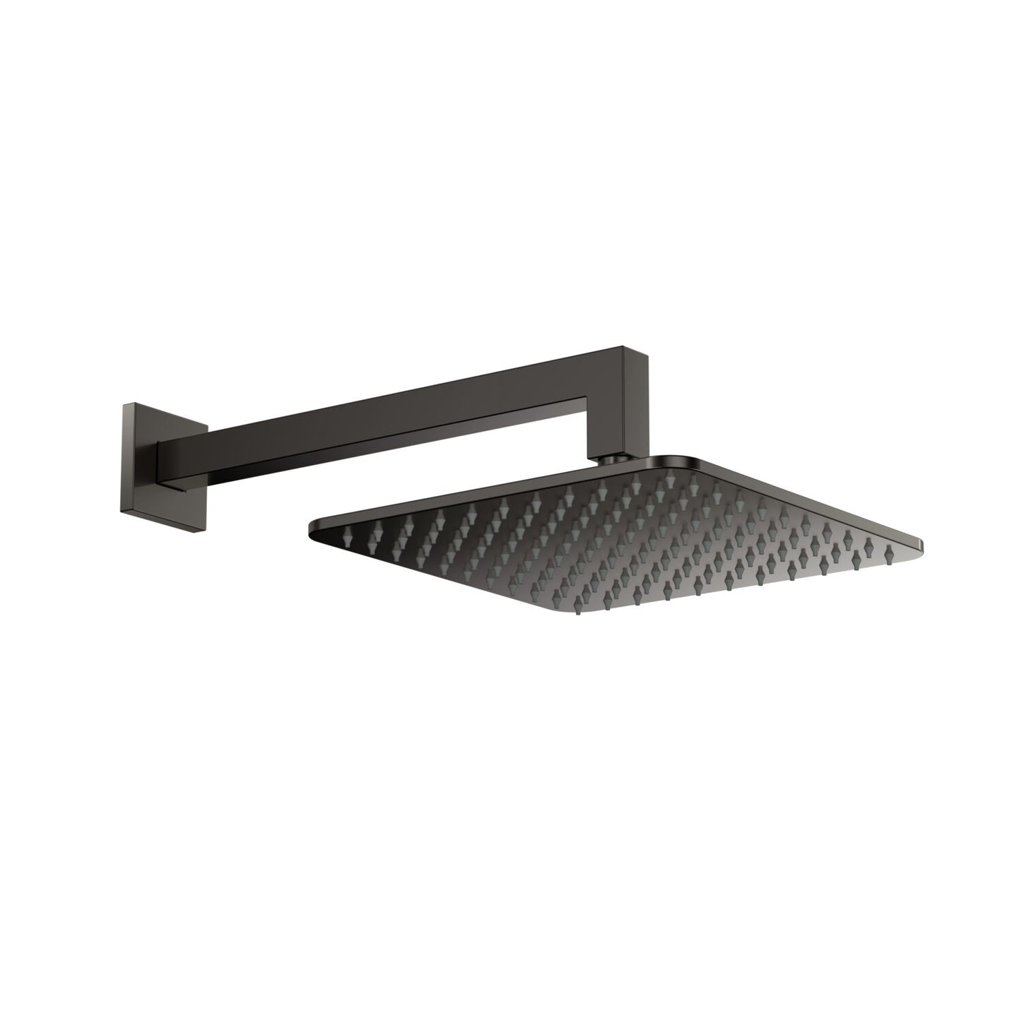 Square Shower Arm & Head Gunmetal