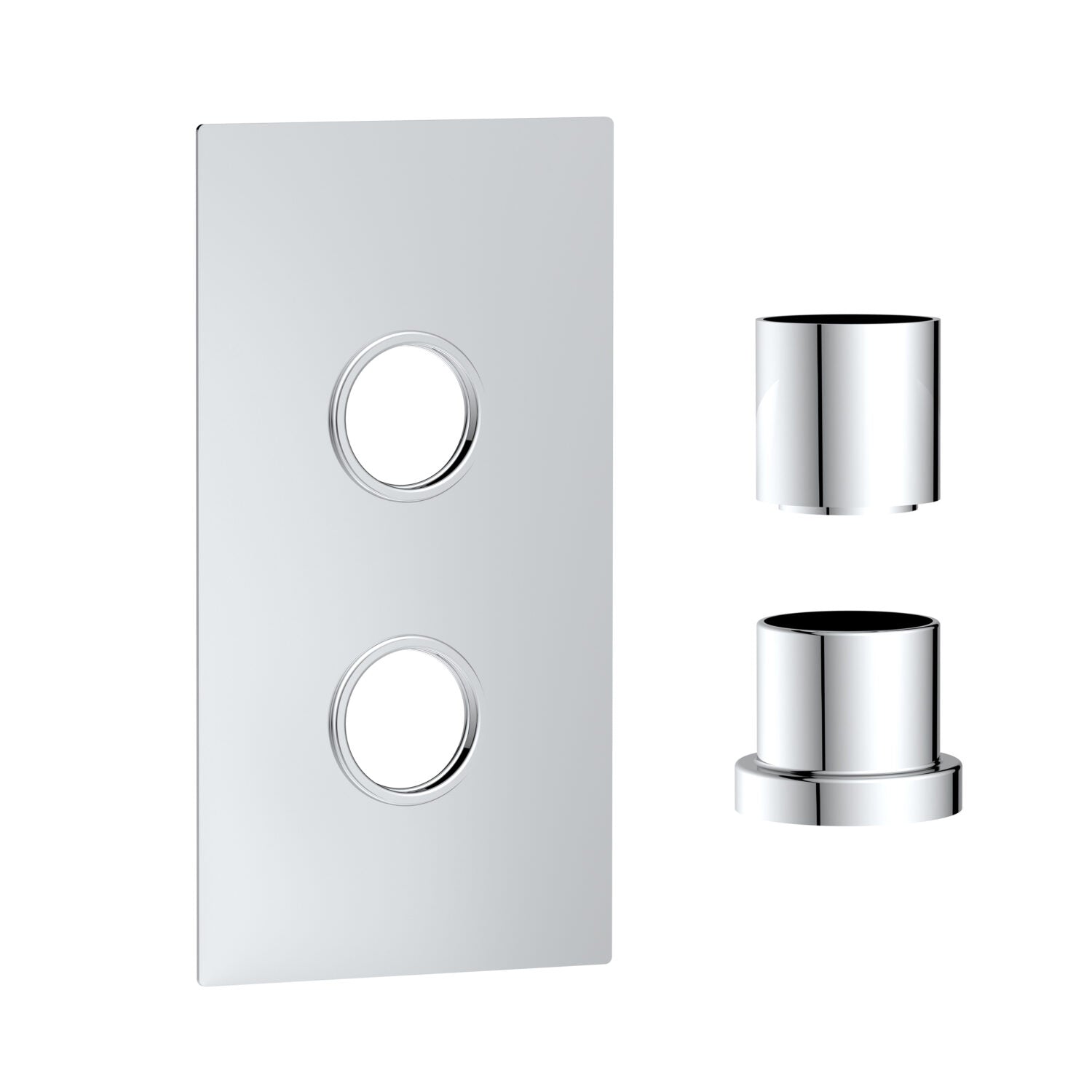Concealed Plate with Sleeves (1 Outlet) Chrome