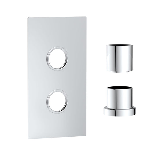 Concealed Plate with Sleeves (1 Outlet) Chrome