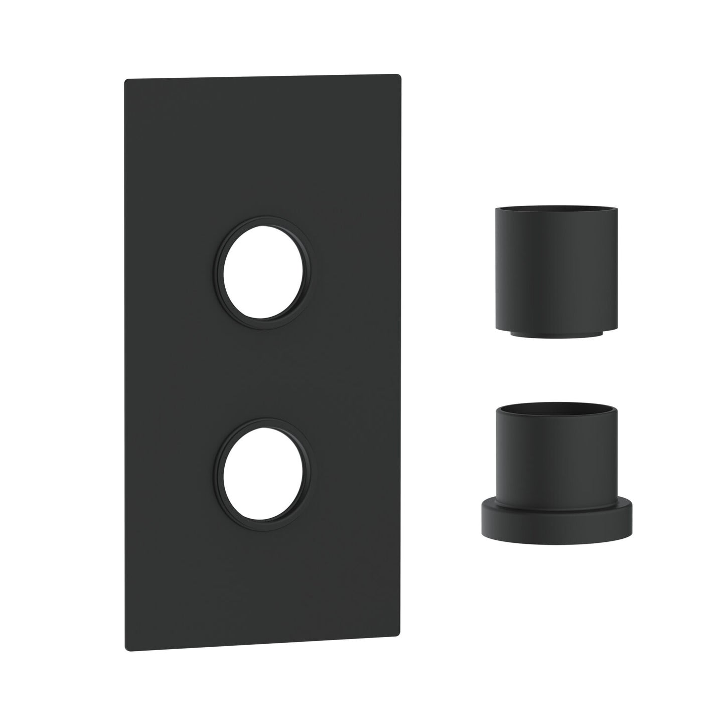 Concealed Plate with Sleeves (1 Outlet) Matte Black