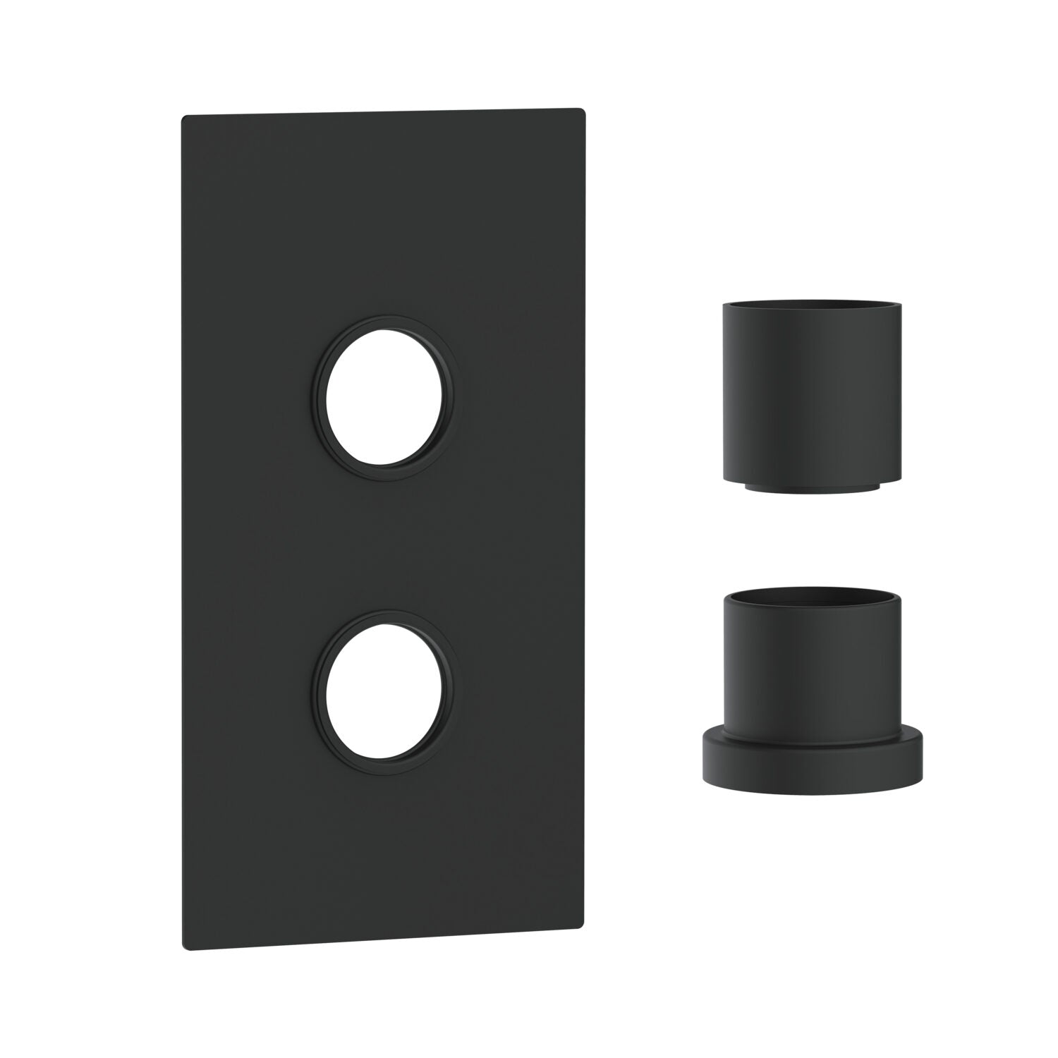Concealed Plate with Sleeves (1 Outlet) Matte Black