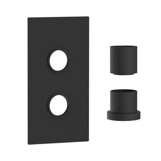 Concealed Plate with Sleeves (1 Outlet) Matte Black