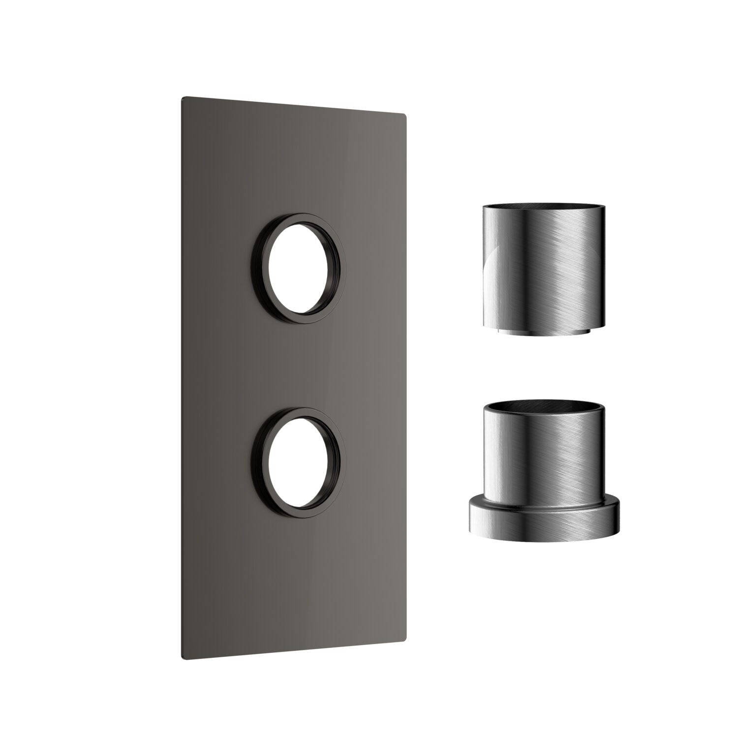 Concealed Plate with Sleeves (1 Outlet) Gunmetal