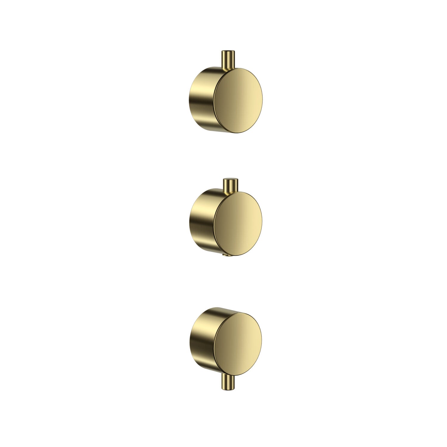 Concealed Plain Handle 3 Pack (1 Thermo 2 Flow) Brushed Brass