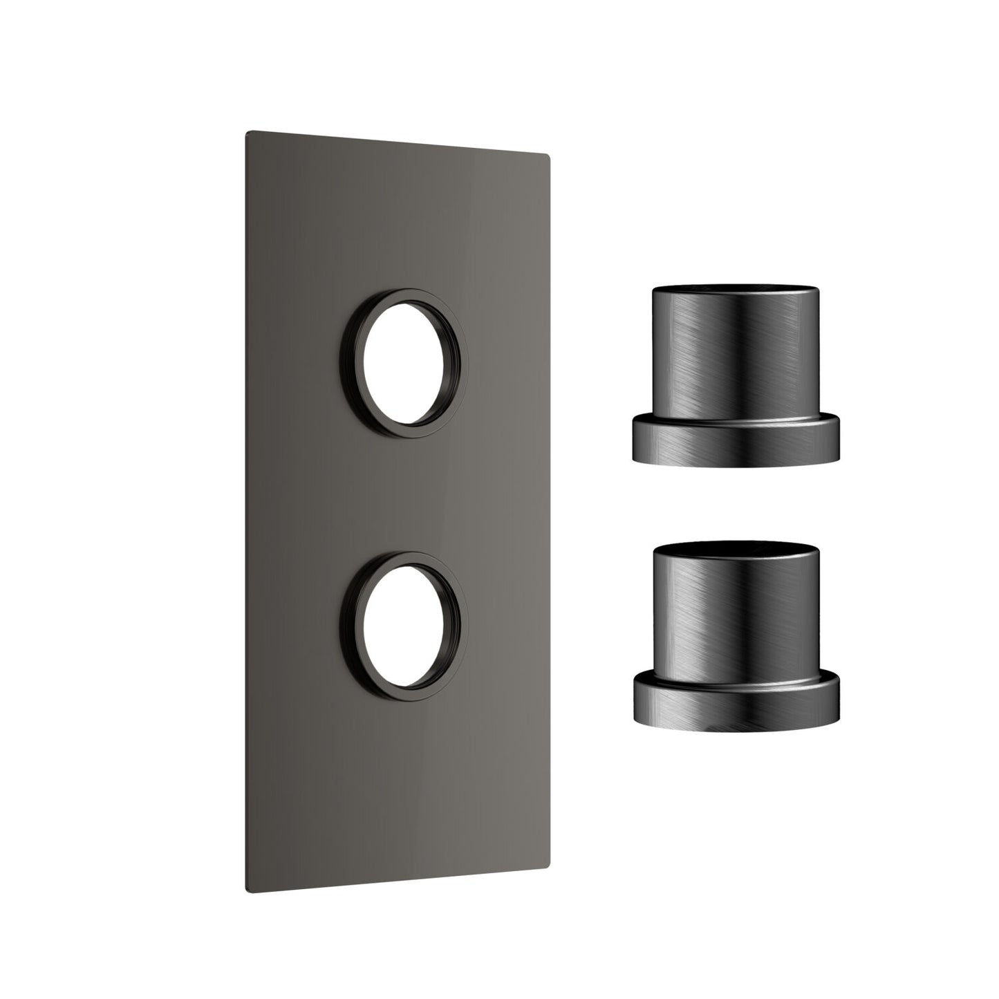Concealed Plate with Sleeves (2 Outlet) Gunmetal