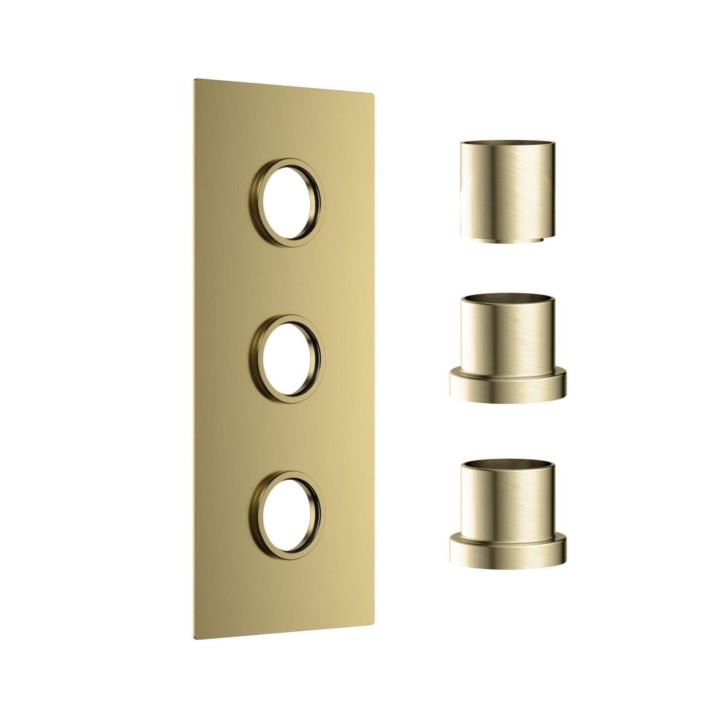Concealed Plate with Sleeves (3 Outlet) Brushed Brass