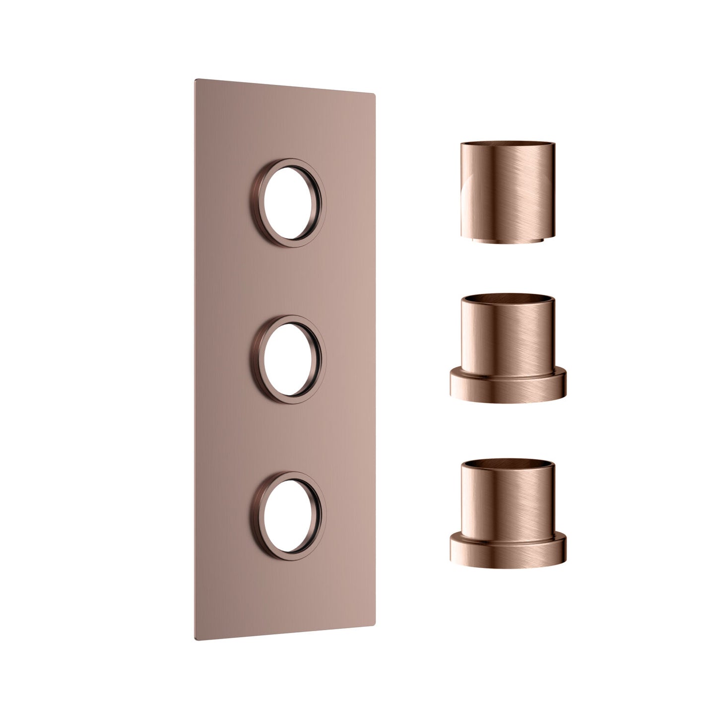 Concealed Plate with Sleeves (3 Outlet) Brushed Bronze