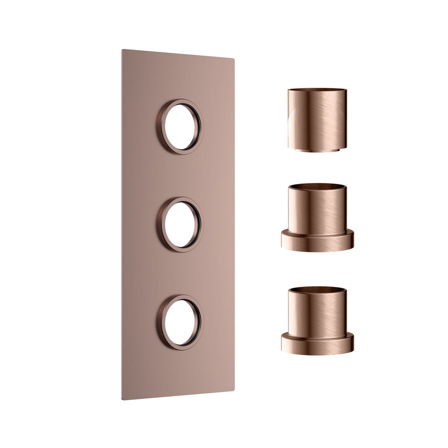 Concealed Plate with Sleeves (3 Outlet) Brushed Bronze