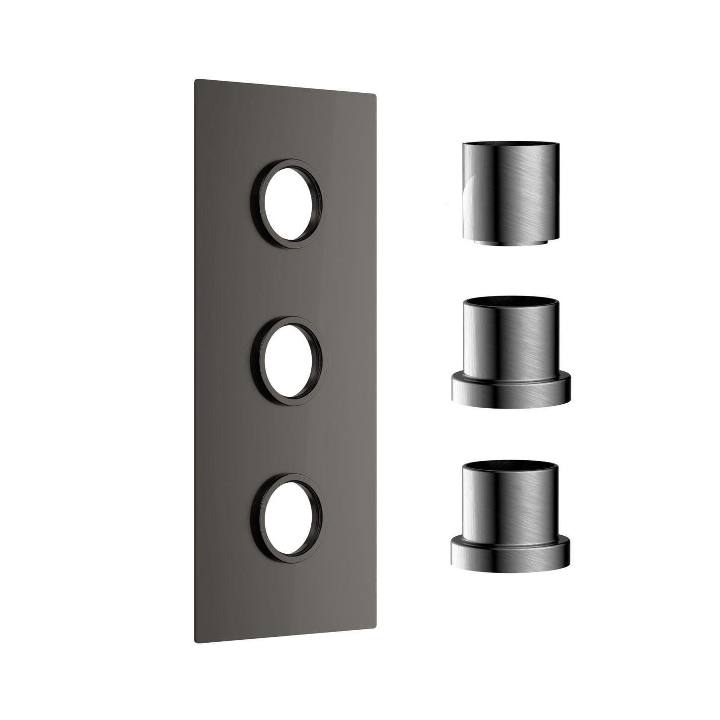 Concealed Plate with Sleeves (3 Outlet) Gunmetal
