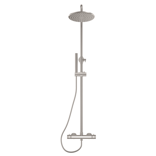 Core Brushed Nickel Round Rigid Riser Shower