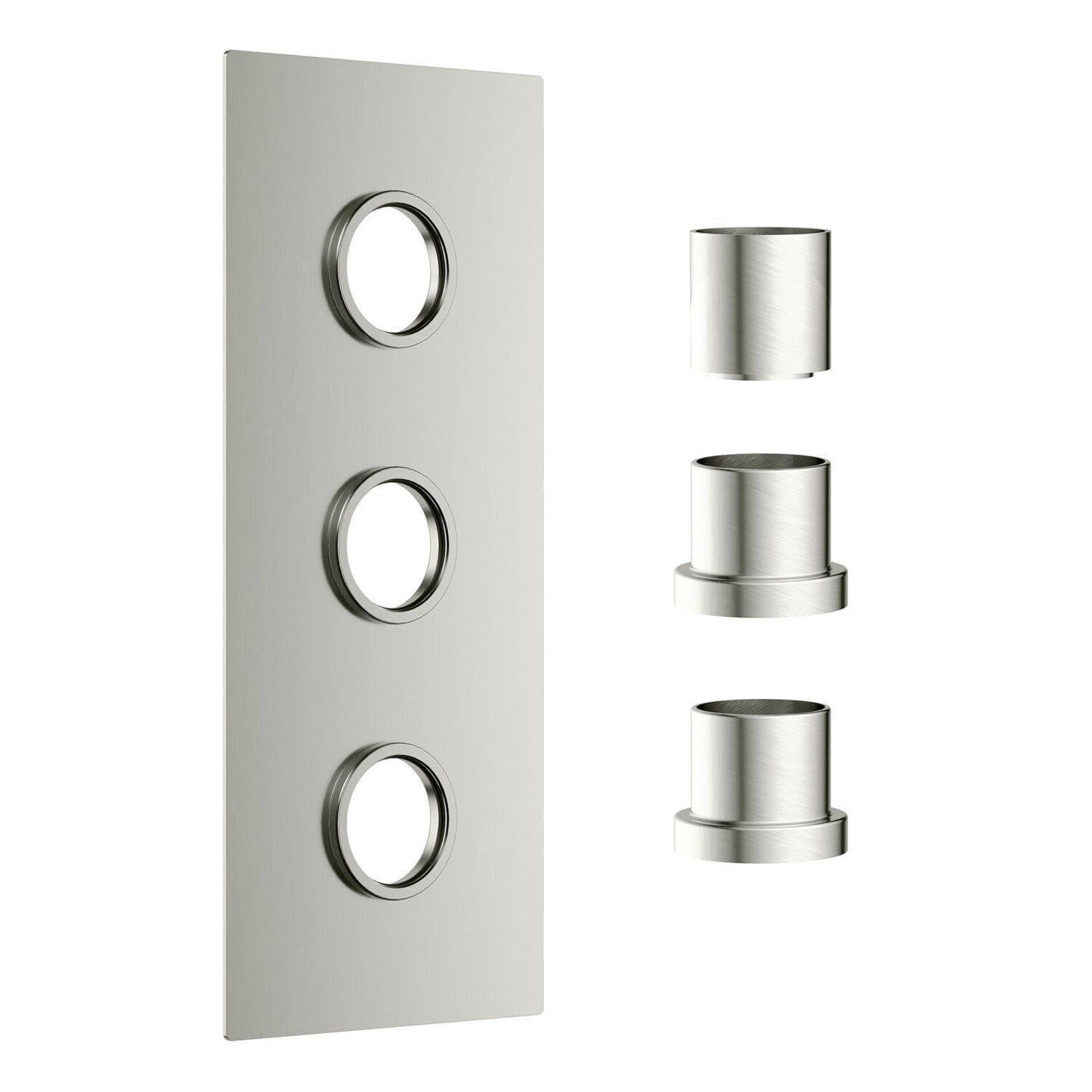 Concealed Plate with Sleeves (3 Outlet) Brushed Nickel