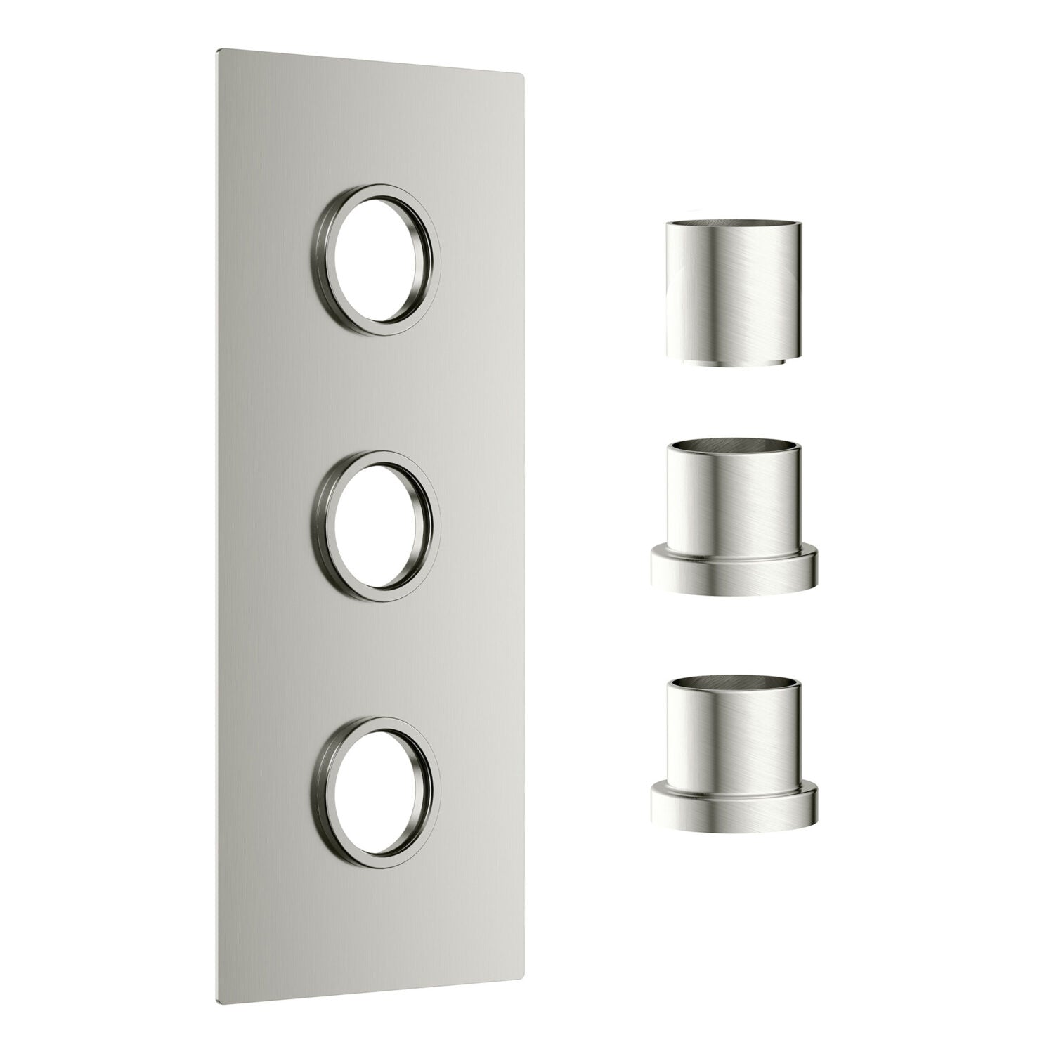Concealed Plate with Sleeves (3 Outlet) Brushed Nickel