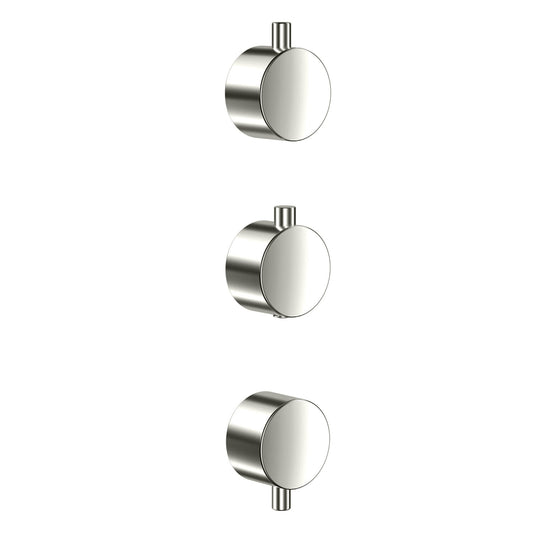 Concealed Plain Handle 3 Pack (1 Thermo 2 Flow) Brushed Nickel