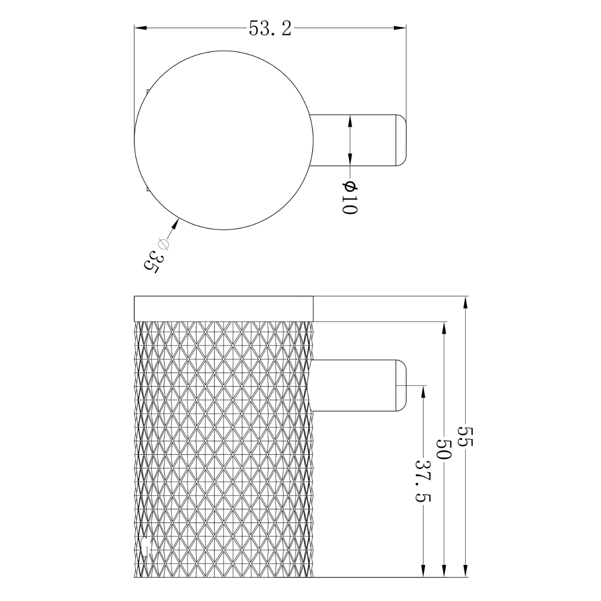 Moray Chrome Knurled Robe Hook