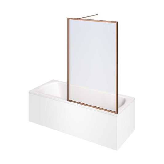 Amien Brushed Bronze Framed Clear Glass Bath Screen 1500x800mm