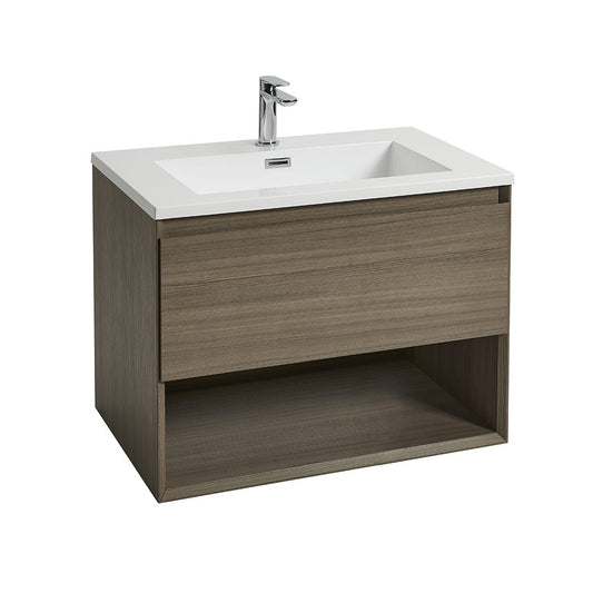 Elegant Haven Oakley 600 Woodgrain 1 Drawer Wall Mounted Basin Unit And Basin 63305-