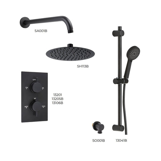 Elegant Haven Oban Black Concealed Round Shower Pack 2