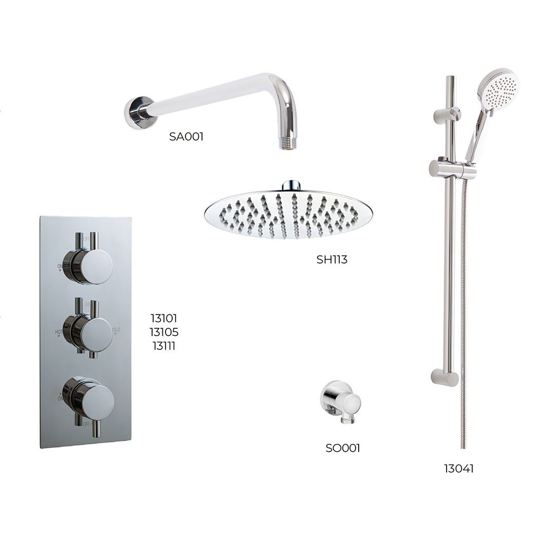 Elegant Haven Oban Chrome Concealed Round Shower Pack 3