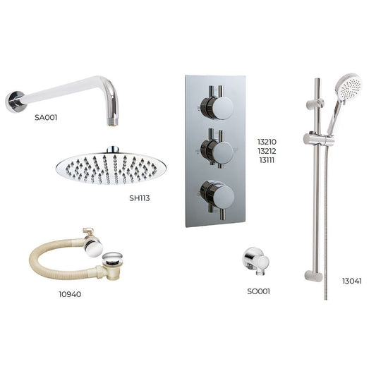 Elegant Haven Oban Chrome Concealed Round Shower Pack 6