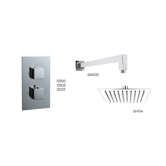 Elegant Haven Oban Chrome Concealed Square Shower Pack 1