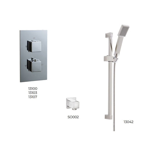 Elegant Haven Oban Chrome Concealed Square Shower Pack 4