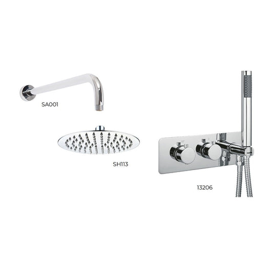 Elegant Haven Oban Horizontal Chrome Concealed Shower Pack 4