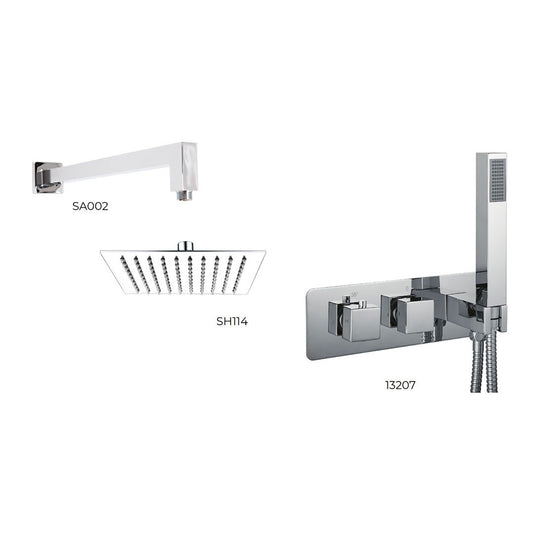 Elegant Haven Oban Horizontal Chrome Concealed Shower Pack 5