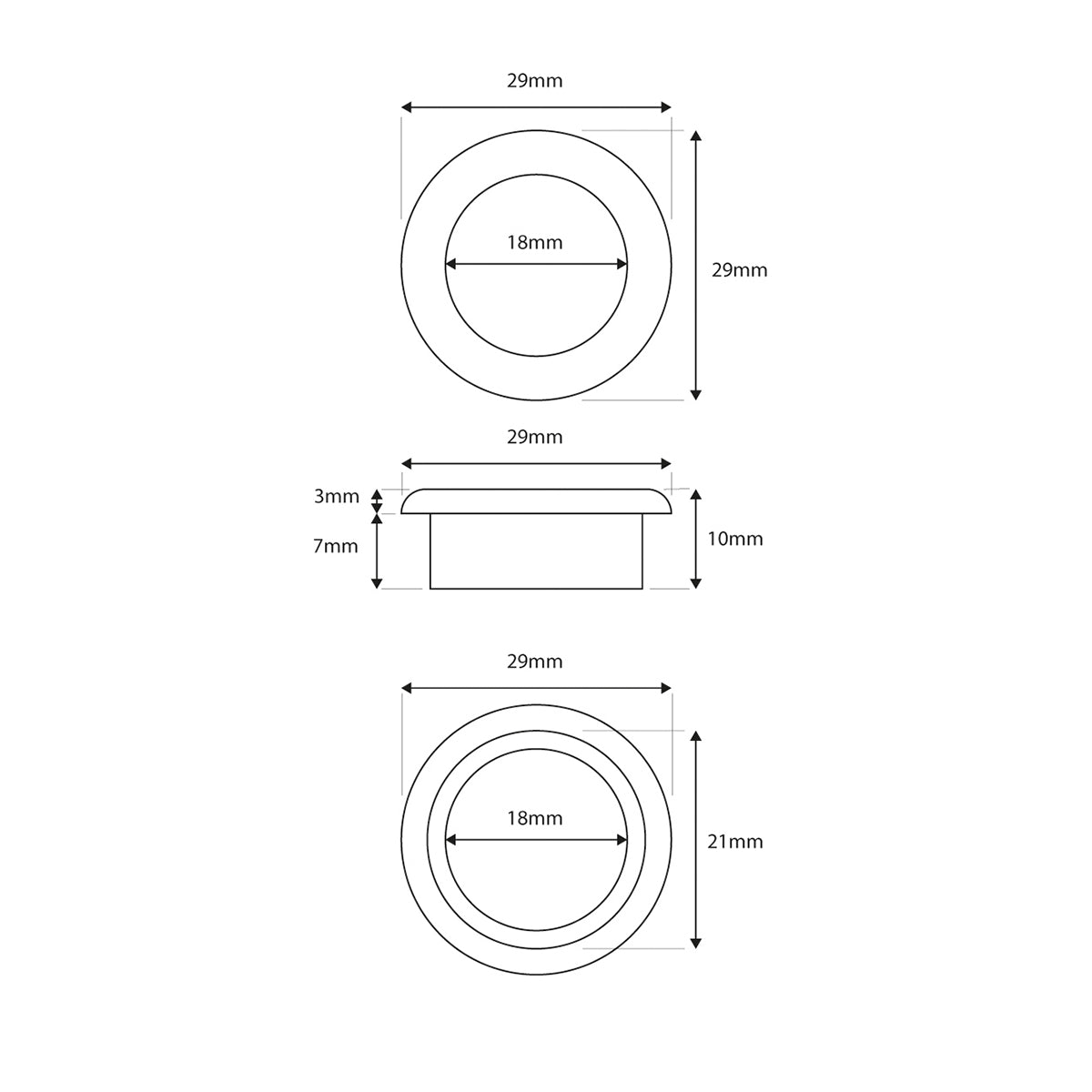 Black Round Overflow Insert