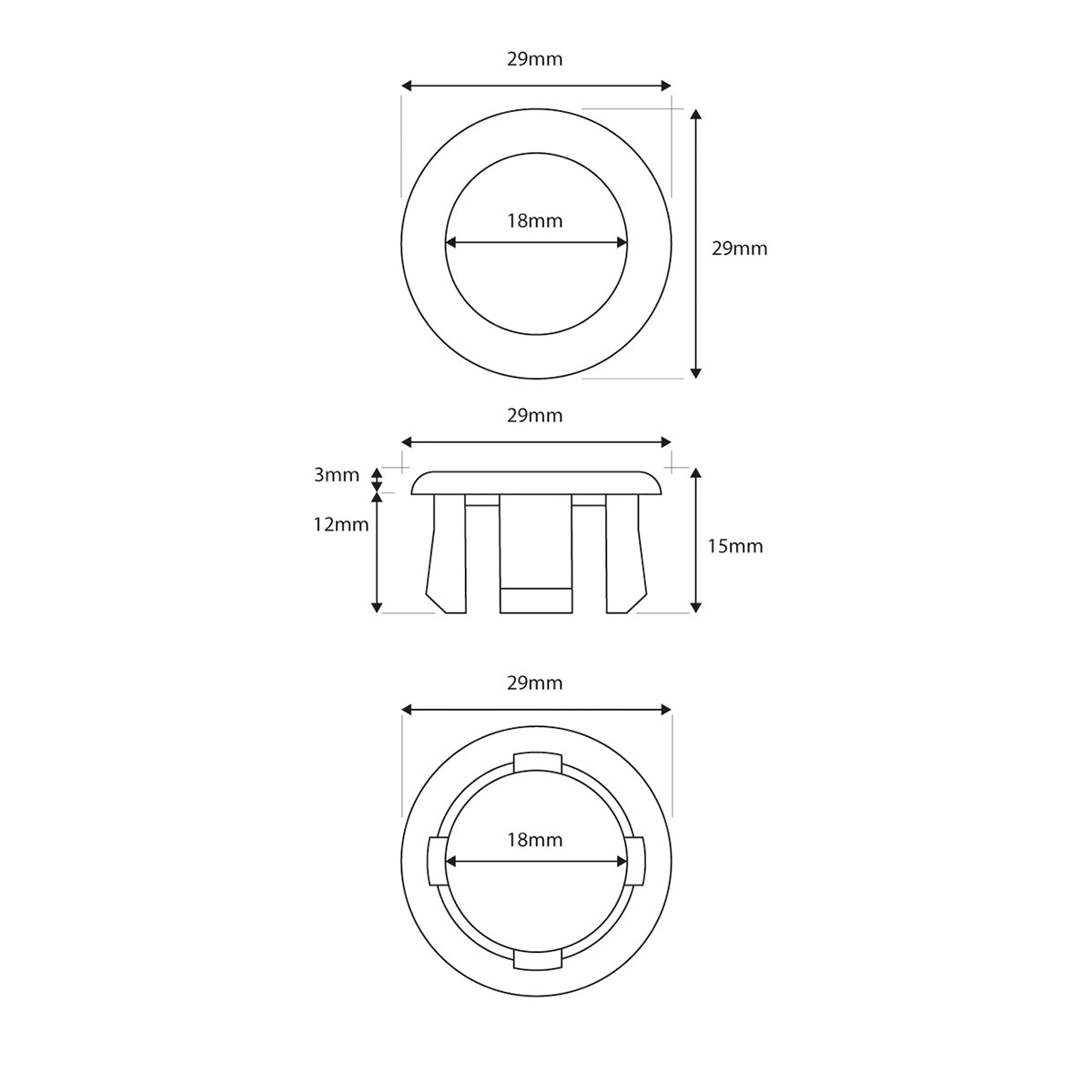 White Round Overflow Insert