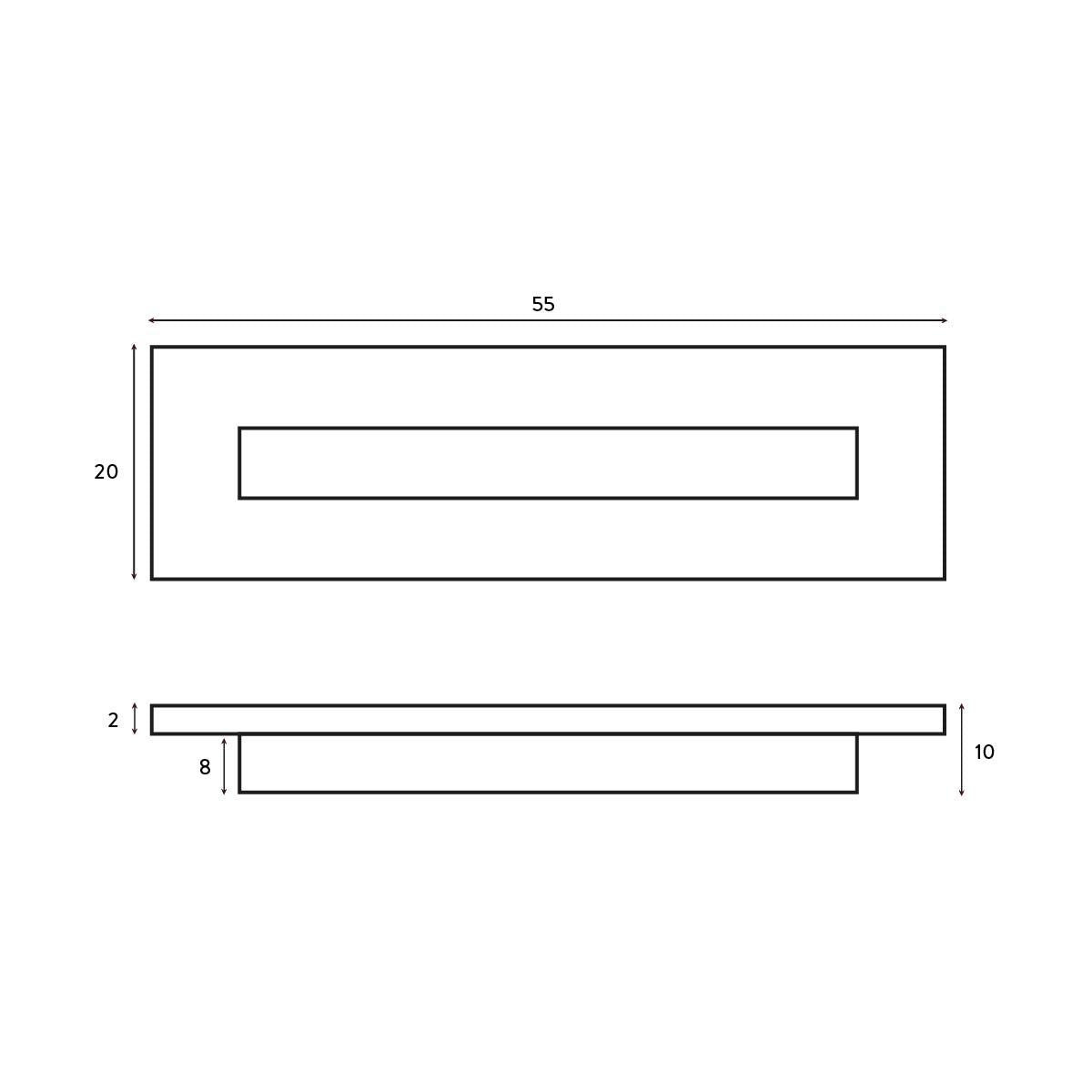 White Rectangle Overflow Insert