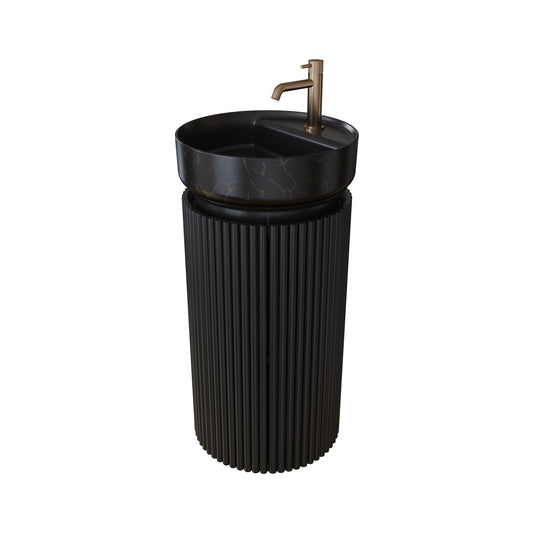 OXFORD 40cm Fluted Floor Standing Basin Unit