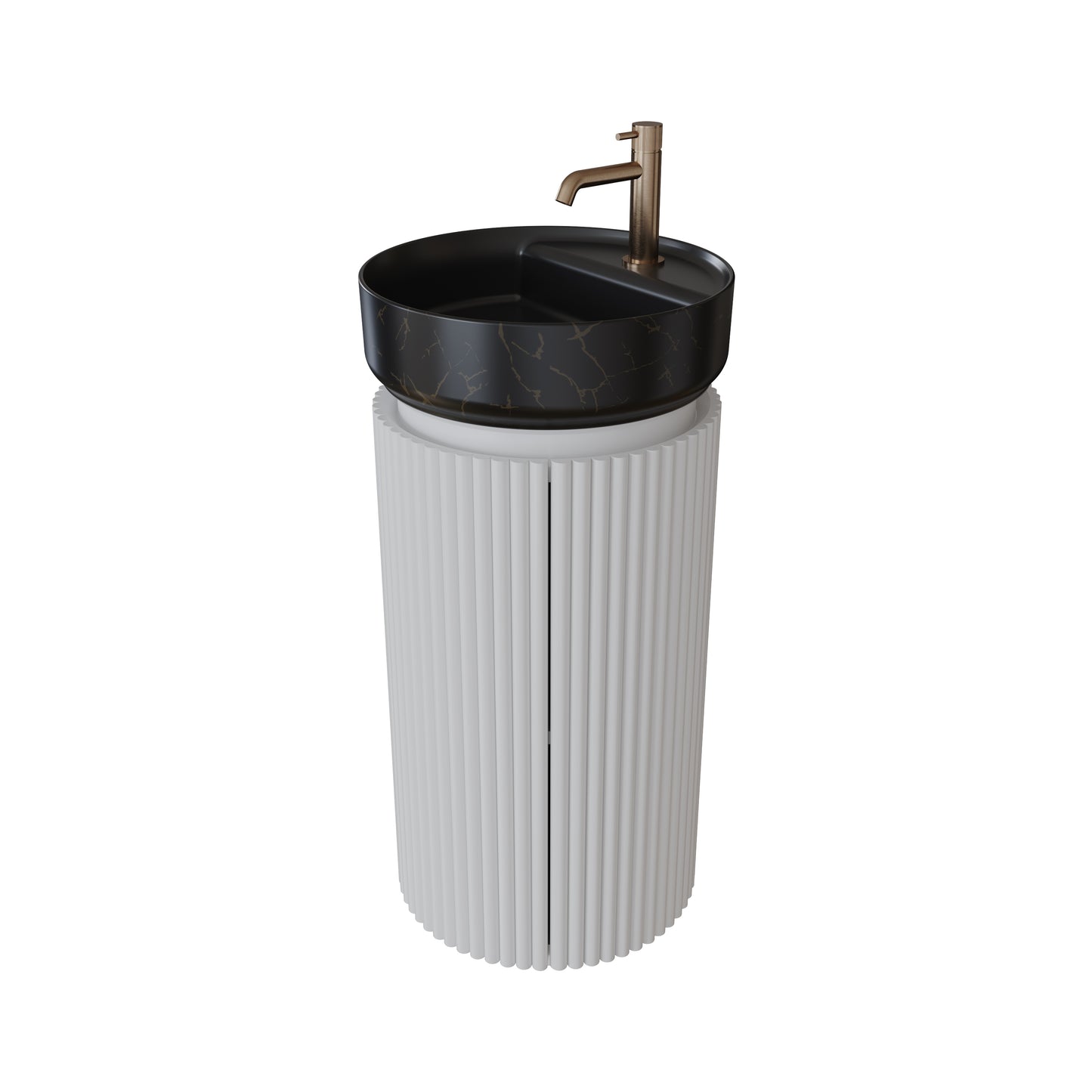 OXFORD 40cm Fluted Floor Standing Basin Unit