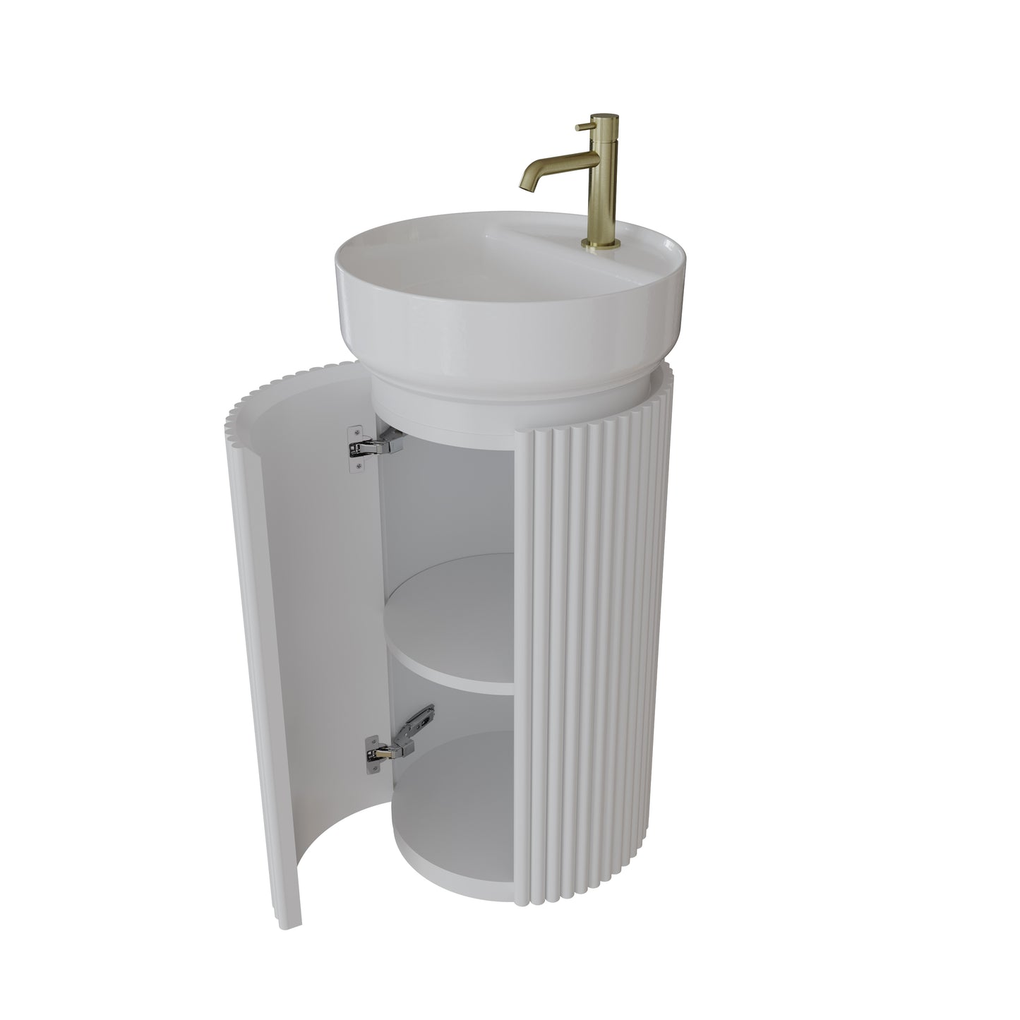 OXFORD 40cm Fluted Floor Standing Basin Unit
