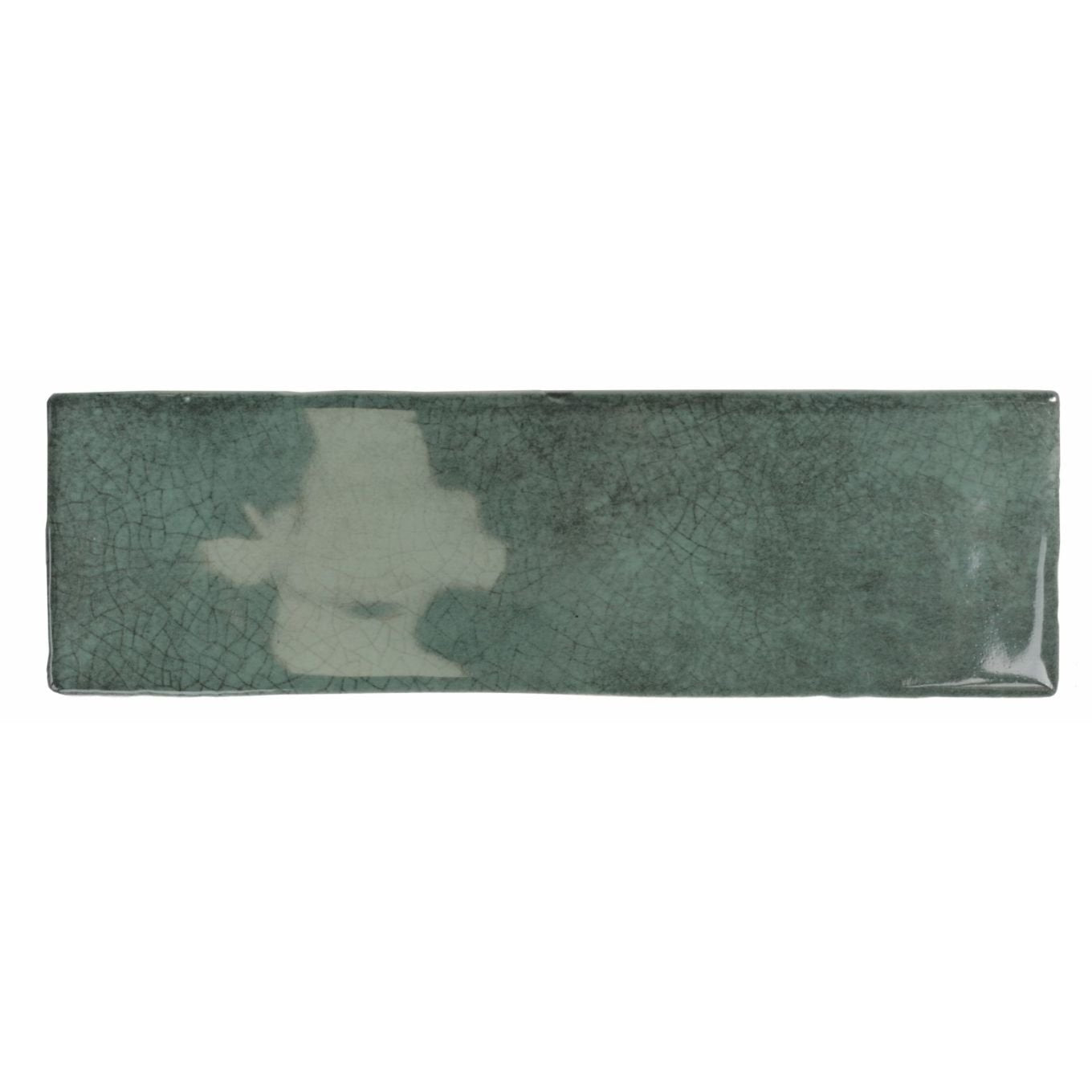 Borneo Green Crackle Gloss Brick Tile 65x200mm