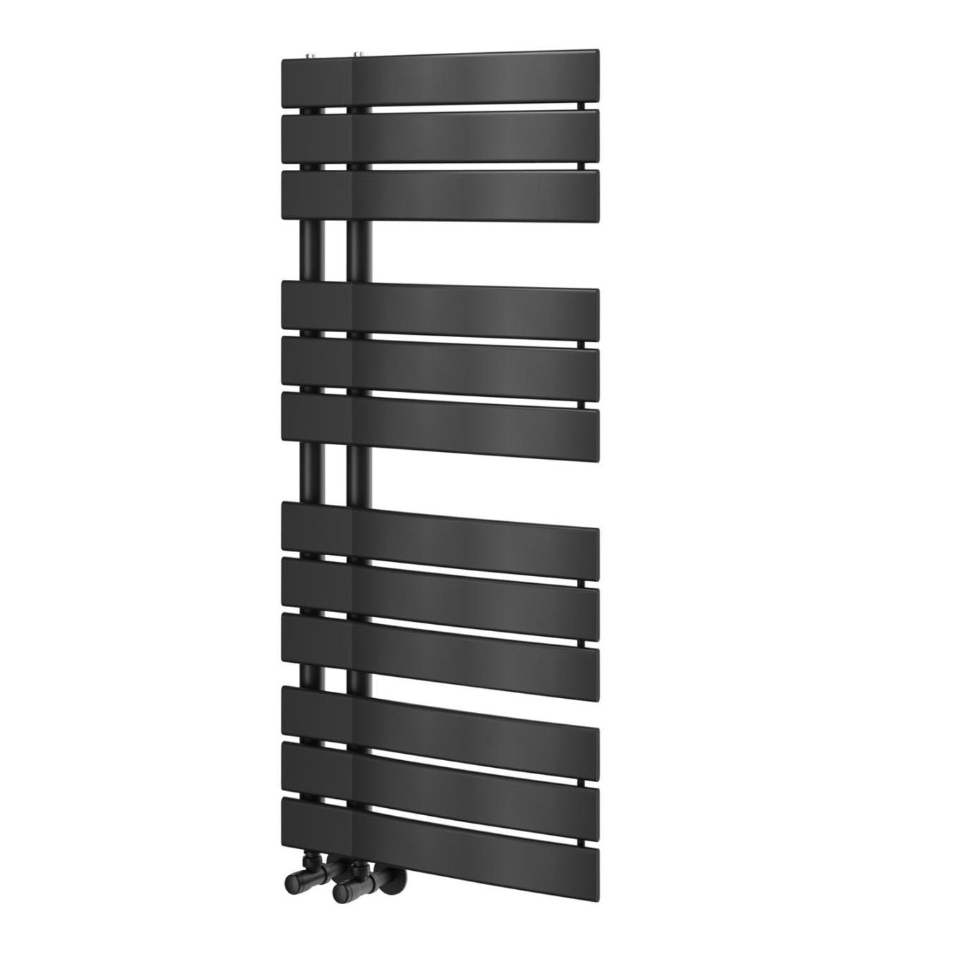 Tarvos Matt Black Heated Towel Rail 1080x550mm