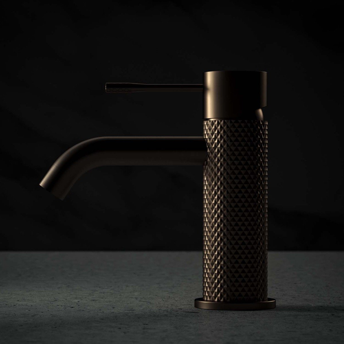 Moray Satin Bronze Knurled Basin Tap