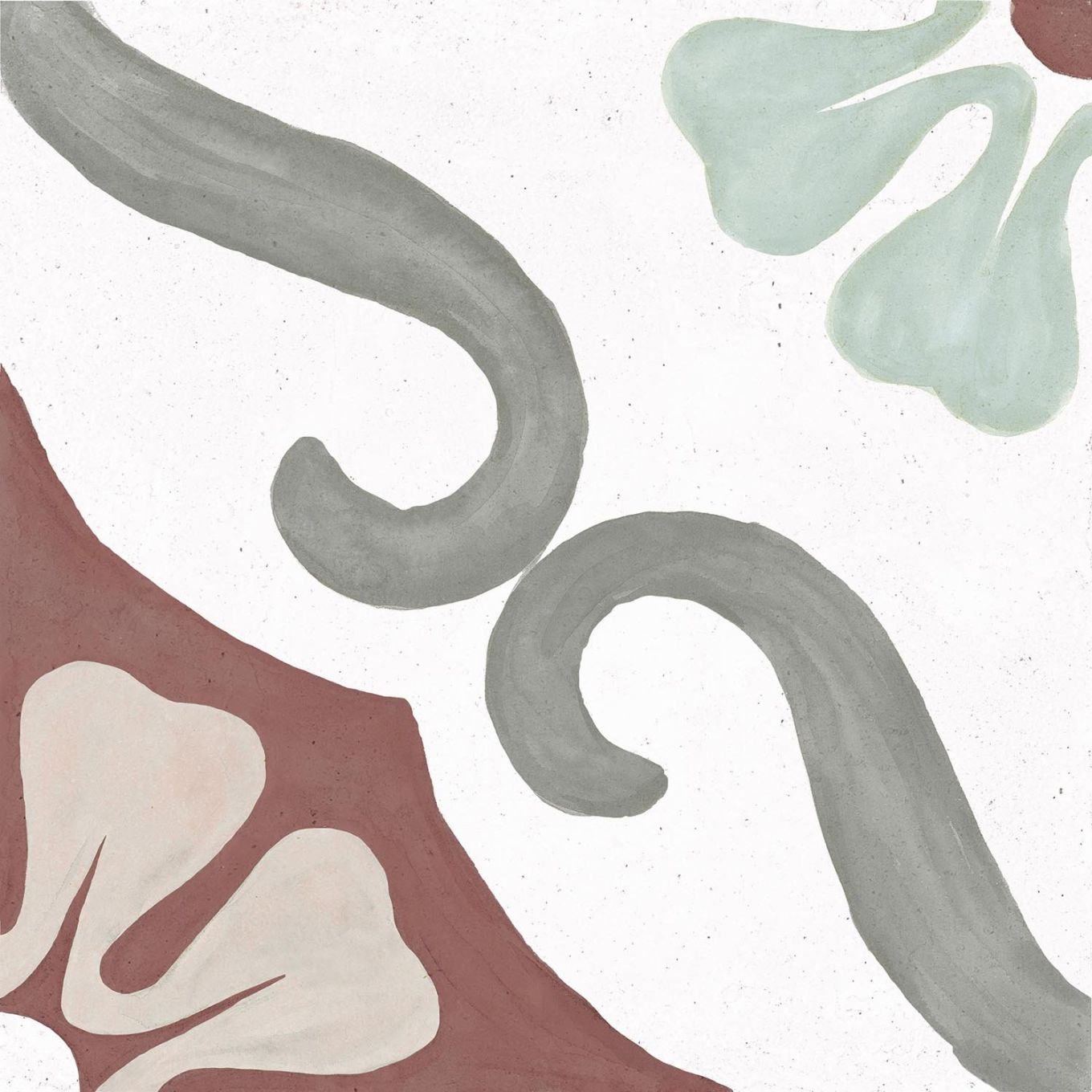Sicily Cherry Matt Porcelain Patterned Tile 223x223mm