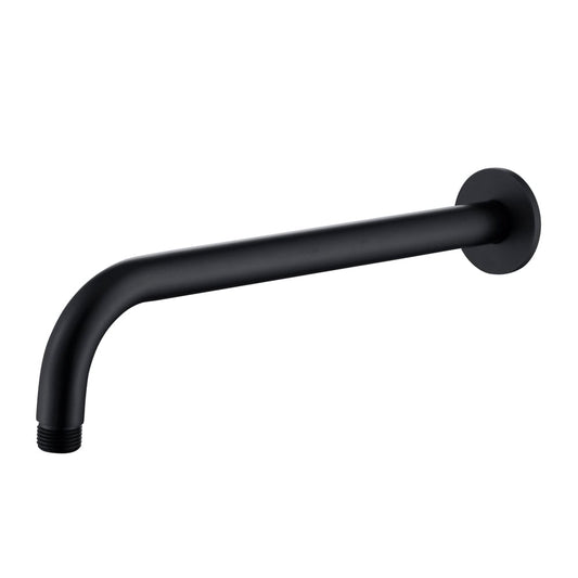Zena Matt Black Round Wall Shower Arm 300mm