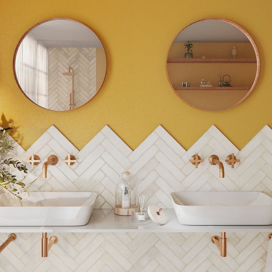 Inca Blanco White Glossy Ceramic Brick Tile 75x300mm