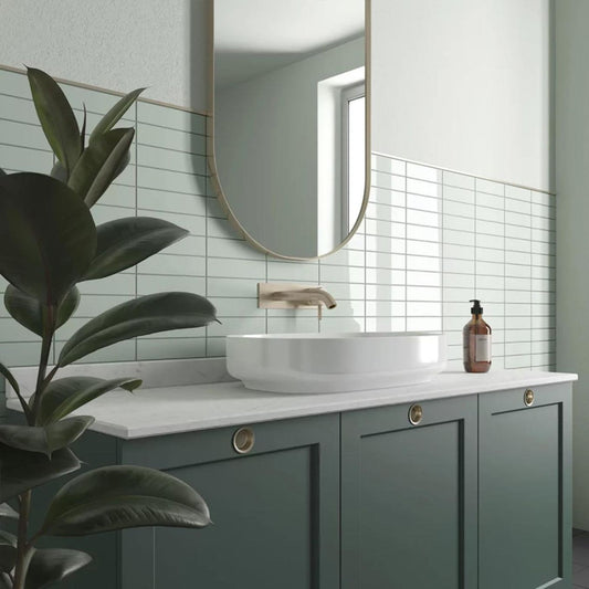 Accordion Aloe Matt Ceramic Brick Tile 200x50mm