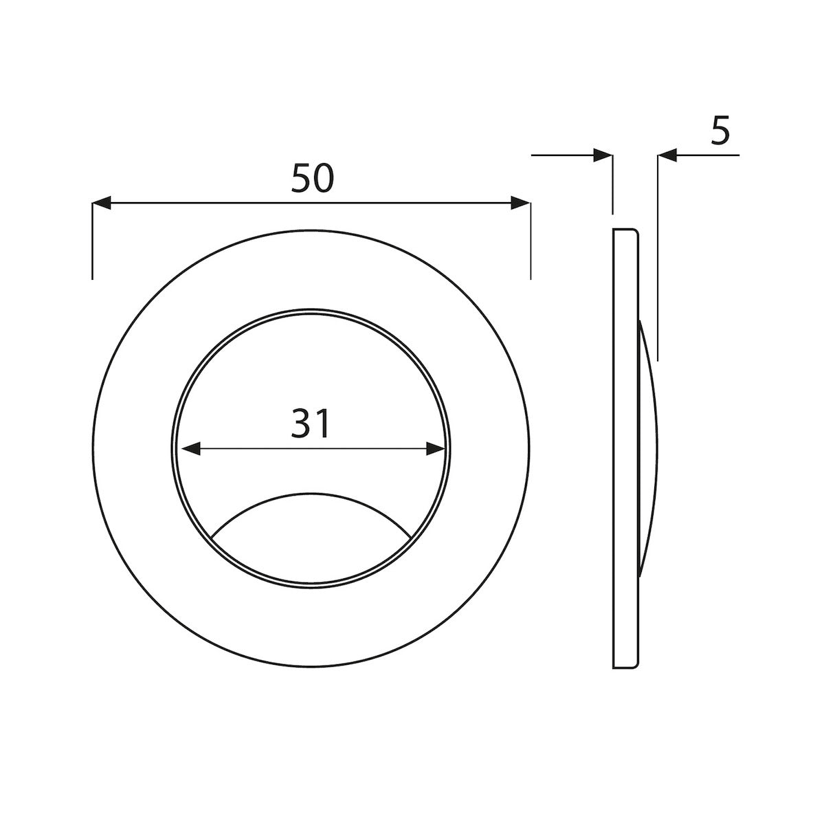 Round Polished Chrome Push Button