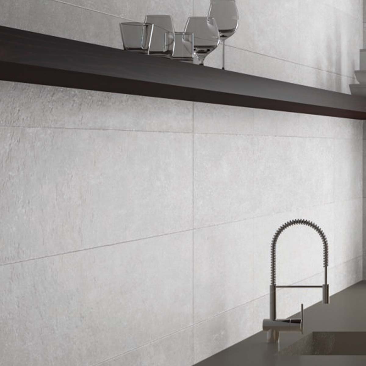 Graffi White Matt Ceramic Tile 320x900mm