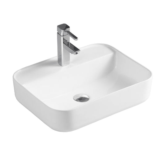 Zue White Rectangle Countertop Basin