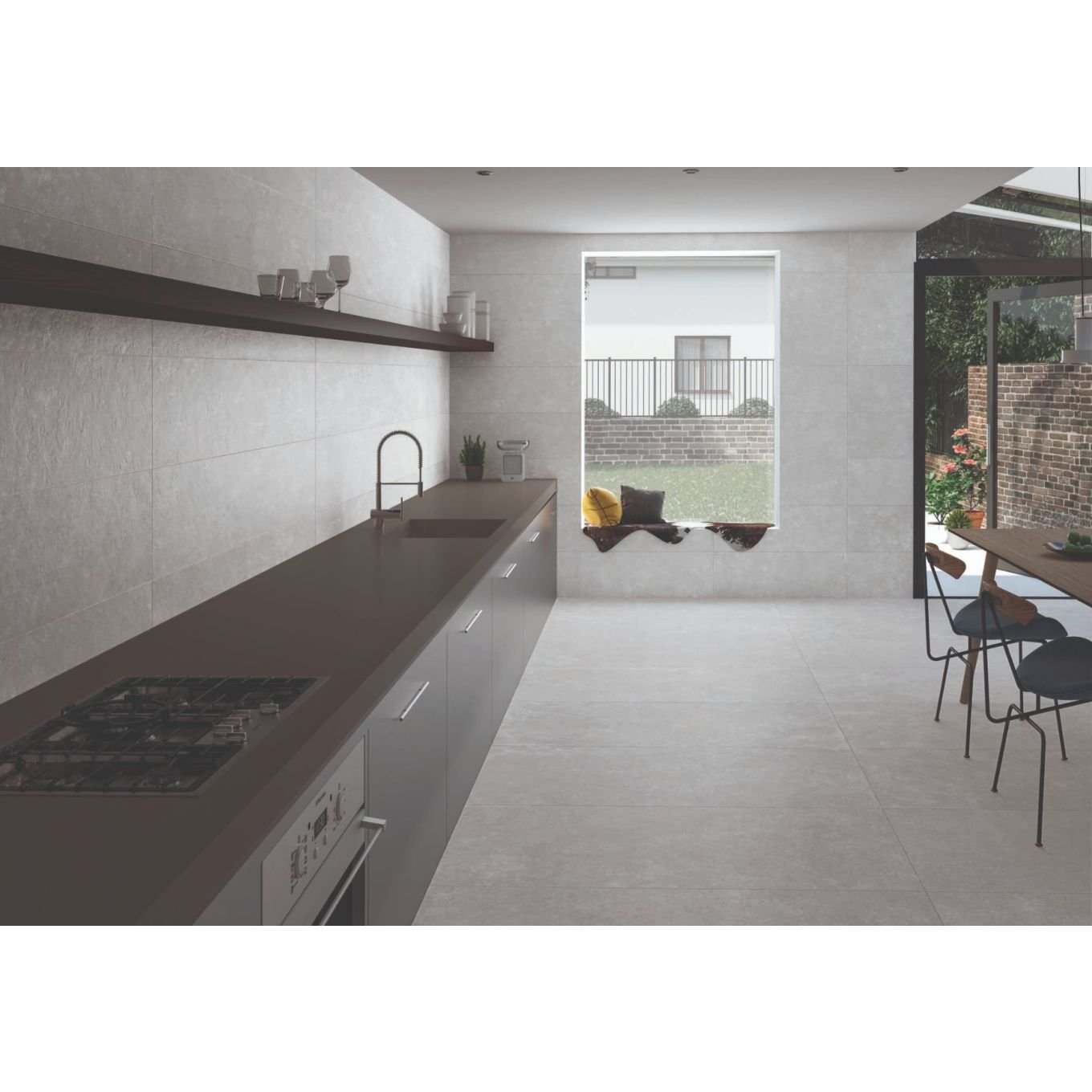 Graffi White Matt Ceramic Tile 320x900mm