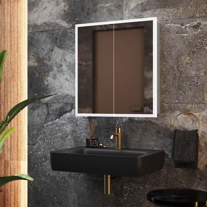 Lapis LED Mirrored Wall Double Cabinet 800x700mm