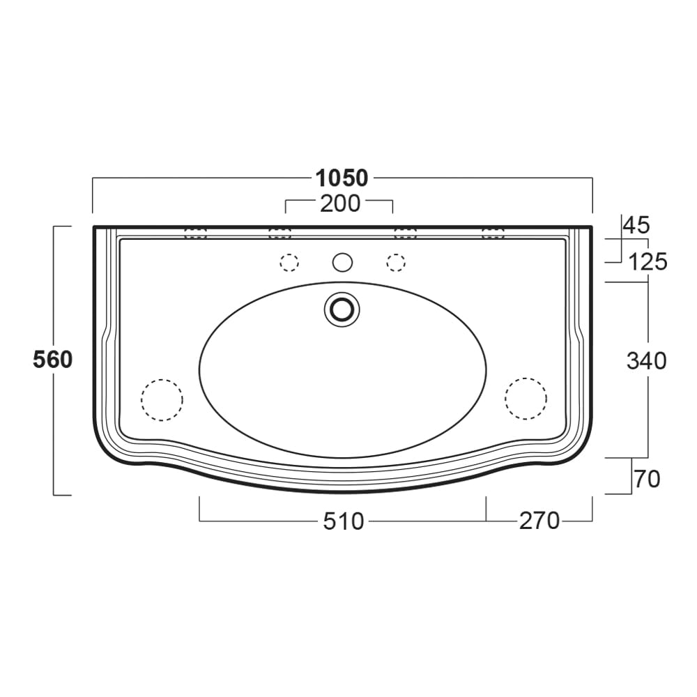 Alaric Console Basin with Ceramic Legs