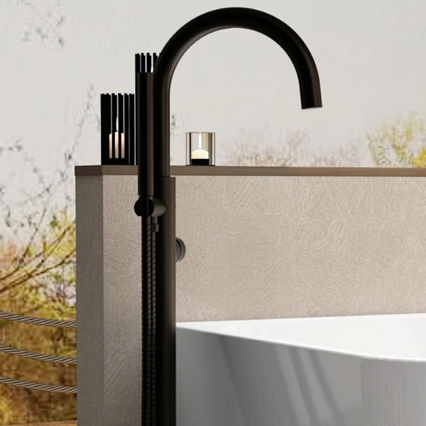 IMEX Ravine Floor Standing Bath Shower Mixer Tap With Hose And Handset