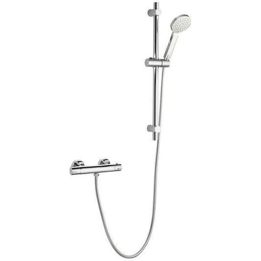 IMEX Arco Chrome Single Outlet Exposed Thermostatic Bar Valve With Slide Rail Kit