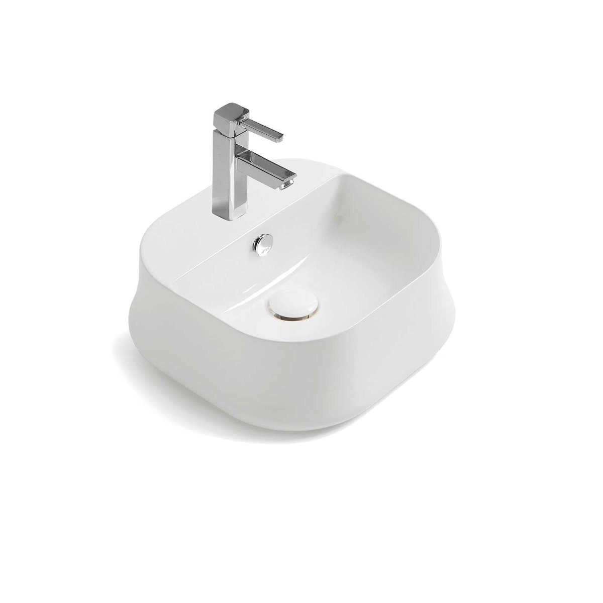 Amalfi White Square Countertop Basin