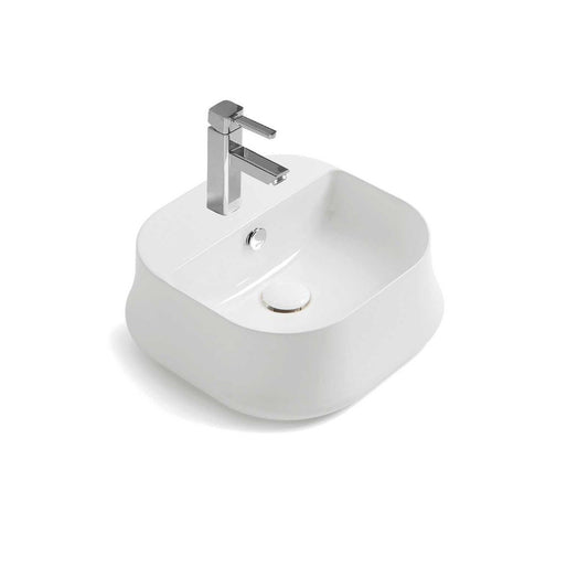 Amalfi White Square Countertop Basin